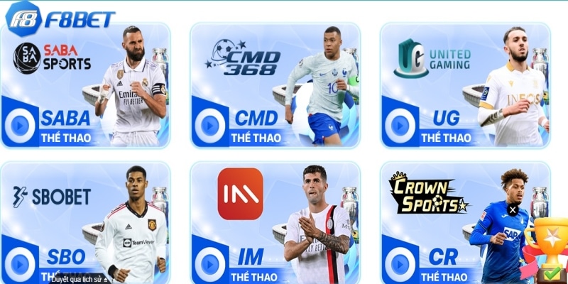 Các sảnh chơi nổi bật tại thể thao F8Bet